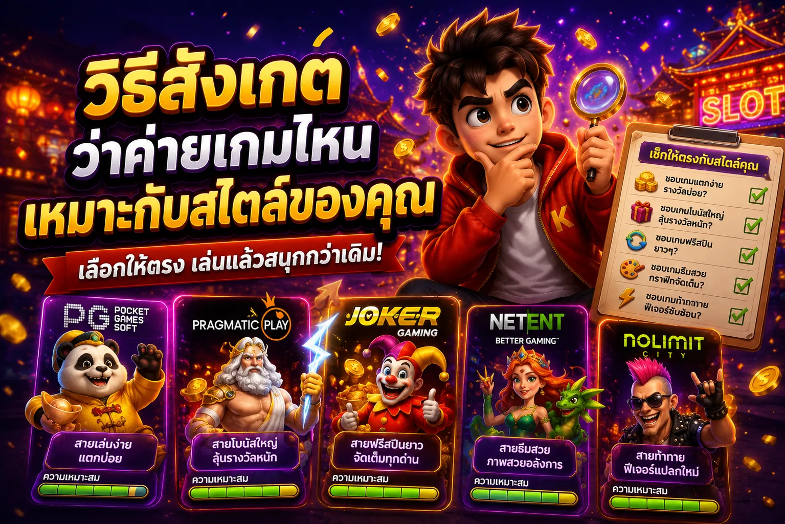 วิธีสังเกตว่าค่ายเกมไหนเหมาะกับสไตล์ของคุณ