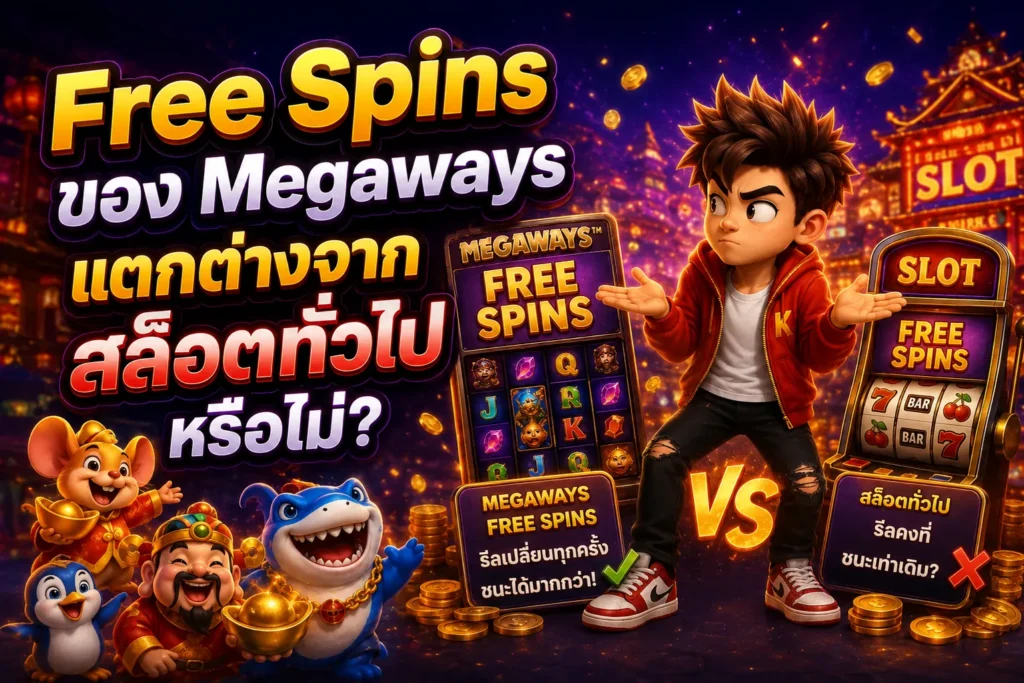 Free Spins ของ Megaways แตกต่างจากสล็อตทั่วไปหรือไม่